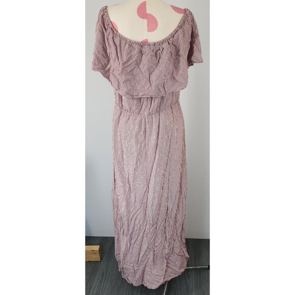 Women's Simply Styled by Sears Striped Maxi Long Dress Size 12 Ruffle Sleeve - Picture 4 of 8